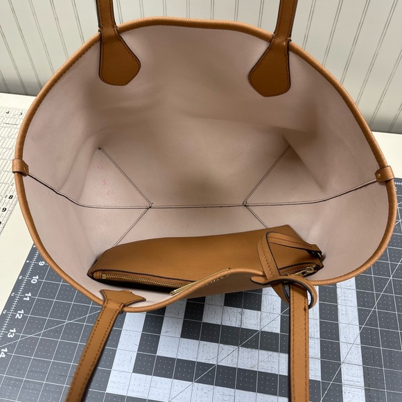 Michael Kors Brown Tote Bag With Zip Clutch Saige Reversible Shoulder Bag - Picture 8 of 16